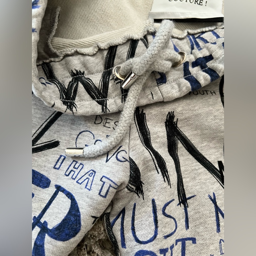 Moschino pants cotton fleece Punk Print grey joggers - Picture 5 of 11